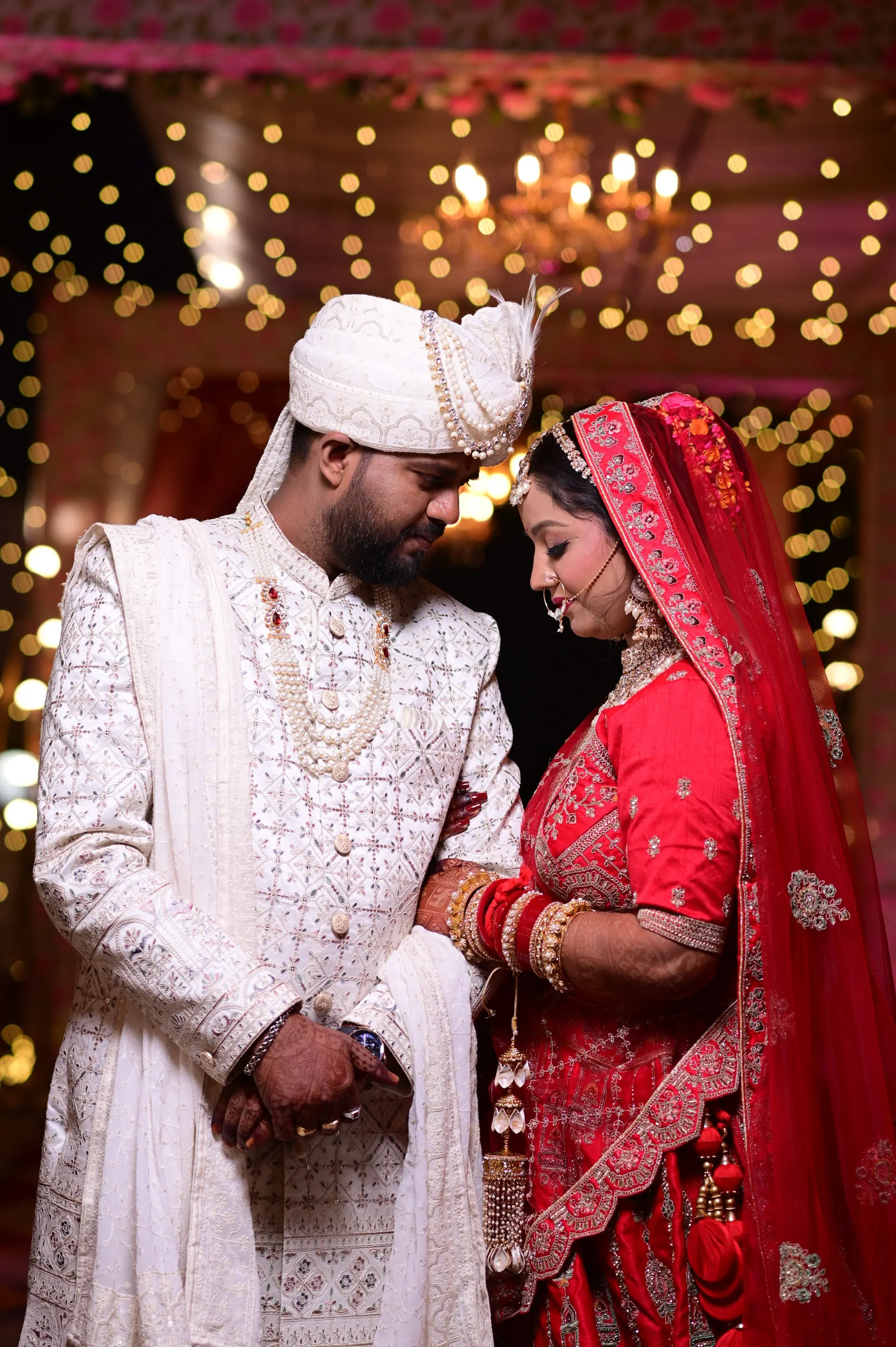 Best wedding photographer in Patna — royal Indian bride and groom in ceremonial couture