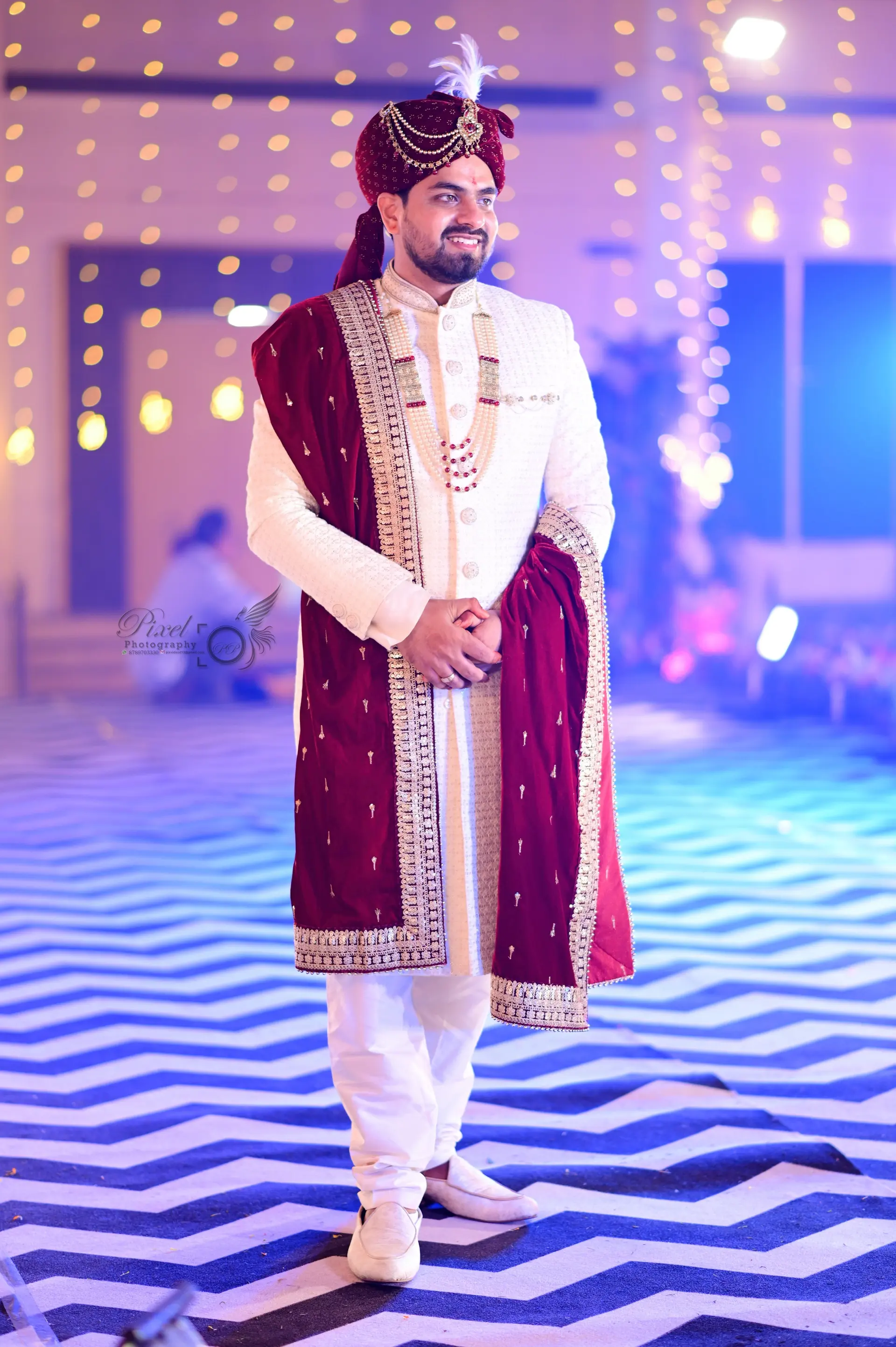 Groom on wedding floor